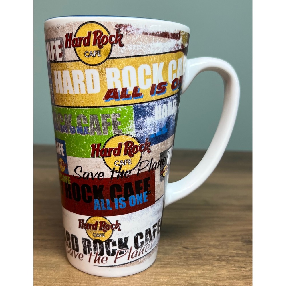 Hard Rock Cafe Washington DC Latte Mug Tall Ceramic Coffee Cup Multi-Color Logo